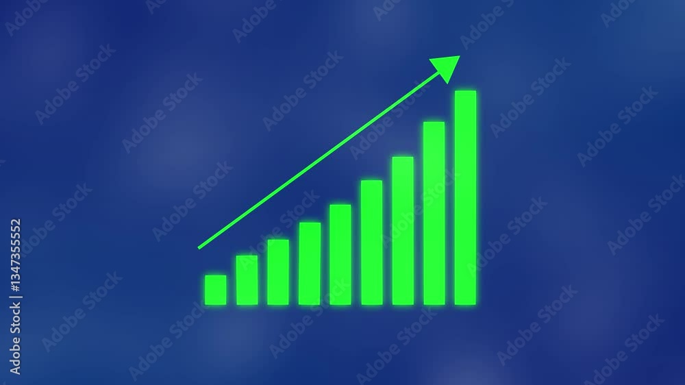 Business data market bar graph chart diagram with arrows axis. Growth chart business concept. Chart animation for your presentation business graph with arrow animated video, finance analysis