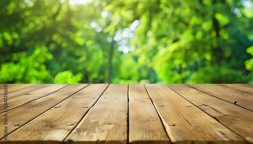 Warm Wooden Planks With Blurred Background Nature Aesthetic.product presentation concept Warm Wooden Planks With Blurred Background Nature Aesthetic.product presentation concept