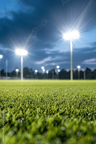 Wallpaper Mural Illuminated sports field under twilight sky creates vibrant atmo Torontodigital.ca