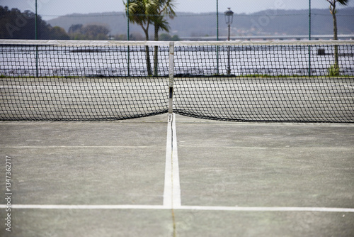 Wallpaper Mural Tennis net. Accessory used on tennis courts to separate the two parts of the court. Torontodigital.ca