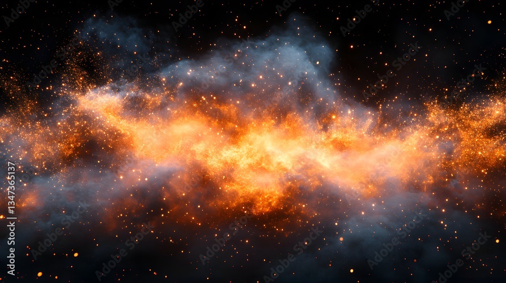Cinematic Explosion of Metallic Particles Cinematic Explosion of Metallic Particles