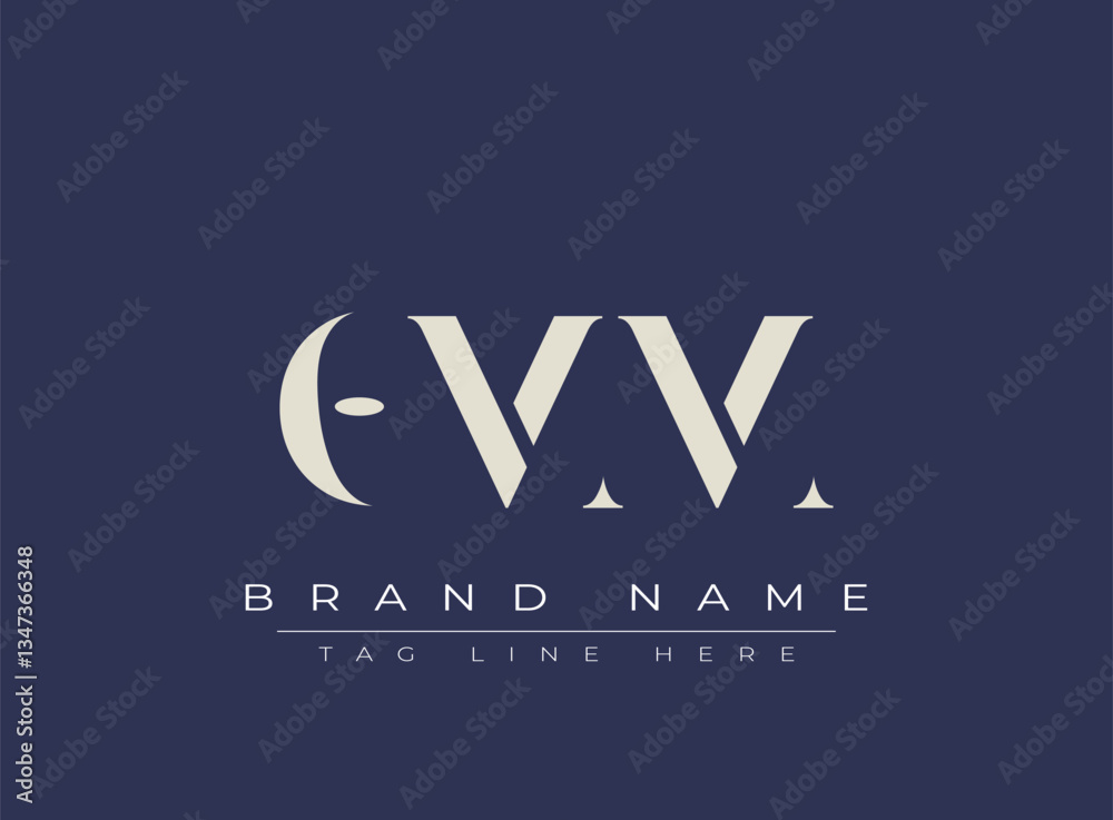 Fototapeta premium OMM abstract letter logo design. This logo is designed by three abstract letters.