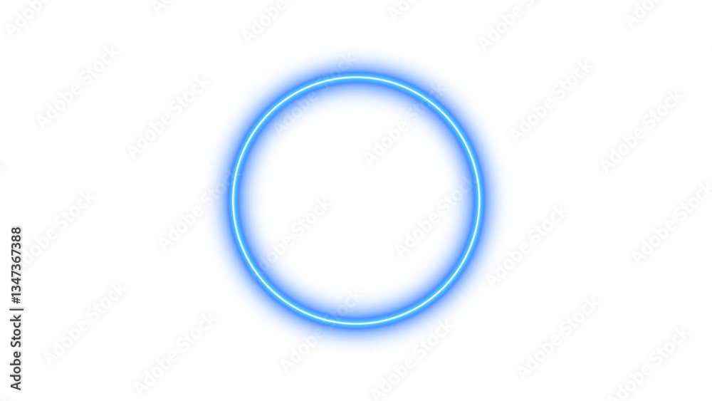 Neon symbol circle icon bule color glow with transparent background Neon symbol circle icon bule color glow with transparent background