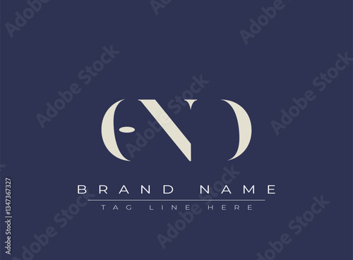 OND abstract letter logo design. This logo is designed by three abstract letters.