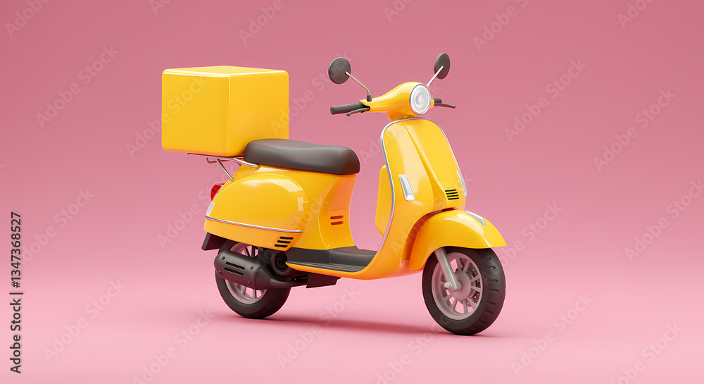 Yellow Delivery Scooter Yellow Delivery Scooter