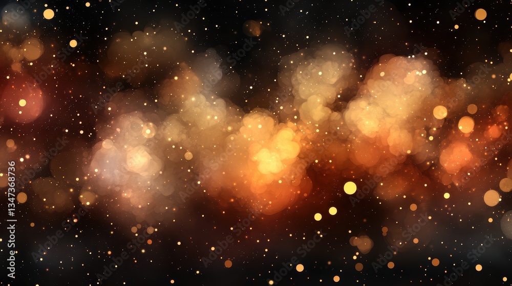 Fototapeta premium Abstract Glittering Background with Bokeh Effects in Warm Tones