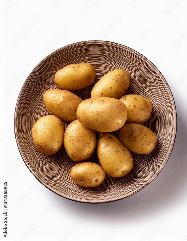 Patatas para hornear, sobre fondo blanco