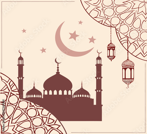 Ramadan eid mubarak Design Background. abstract Vector Illustration for greetings card, poster and banner for muslim festival