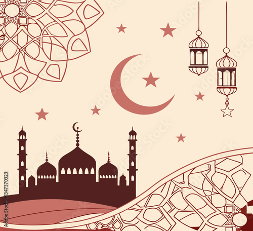 Ramadan eid mubarak Design Background. abstract Vector Illustration for greetings card, poster and banner for muslim festival