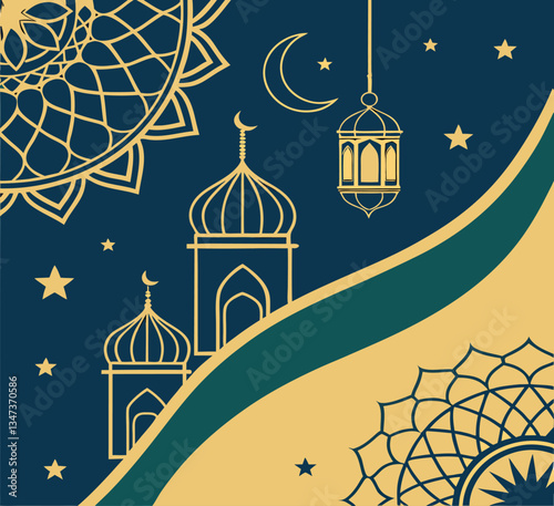 Ramadan eid mubarak Design Background. abstract Vector Illustration for greetings card, poster and banner for muslim festival