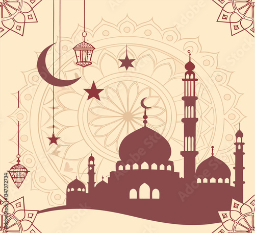 Ramadan eid mubarak Design Background. abstract Vector Illustration for greetings card, poster and banner for muslim festival