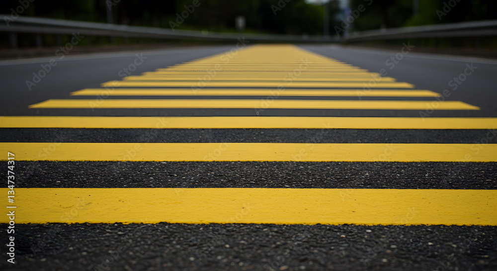custom made wallpaper toronto digitalYellow Zebra Crossing on Road, Pedestrian Crosswalk, Road Safety, Generative AI image