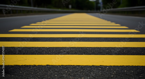 Wallpaper Mural Yellow Zebra Crossing on Road, Pedestrian Crosswalk, Road Safety, Generative AI image Torontodigital.ca