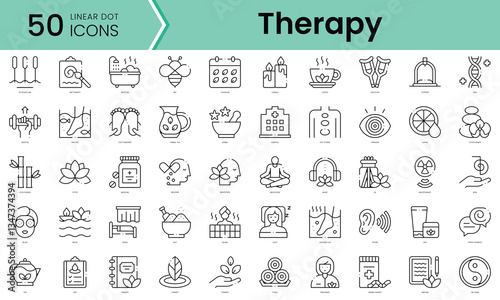 Set of therapy icons. Line art style icons bundle. vector illustration