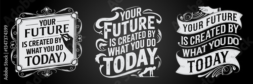 Inner Strength with Chalkboard Motivation and Bold Typography Designs for Success