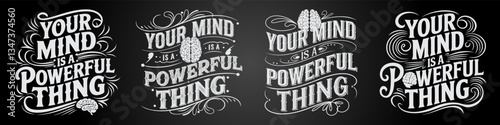 Inner Strength with Chalkboard Motivation and Bold Typography Designs for Success
