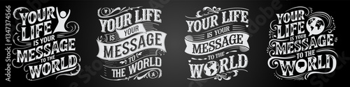 Inner Strength with Chalkboard Motivation and Bold Typography Designs for Success