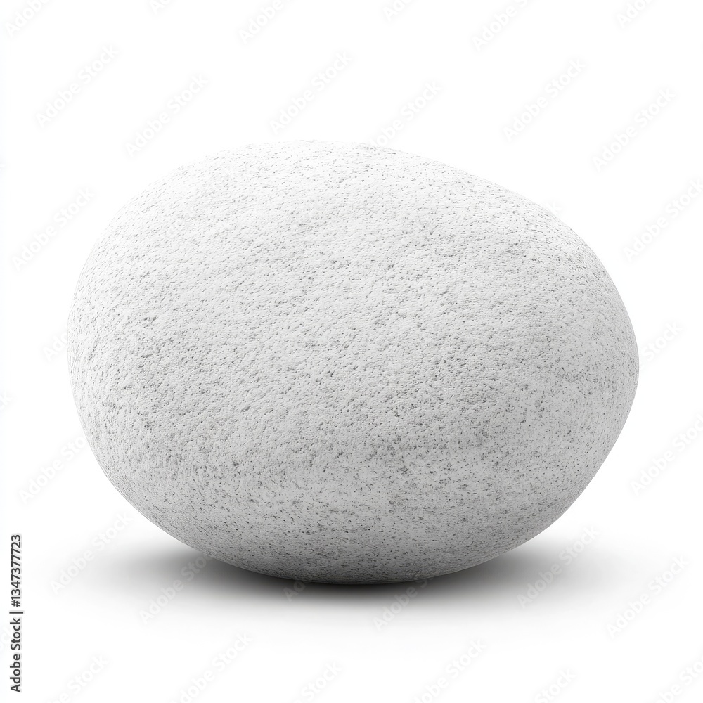 Smooth White Pebble on White Background Smooth White Pebble on White Background