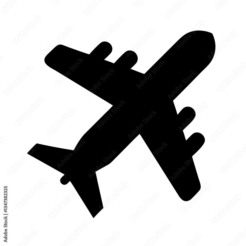 Obraz premium Silhouette airplane flying in the sky