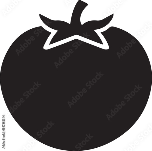 tomato fresh vegetable isolated icon vector illustration design  black and white