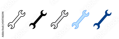 Wrench  Icon Set Multiple Style Collection