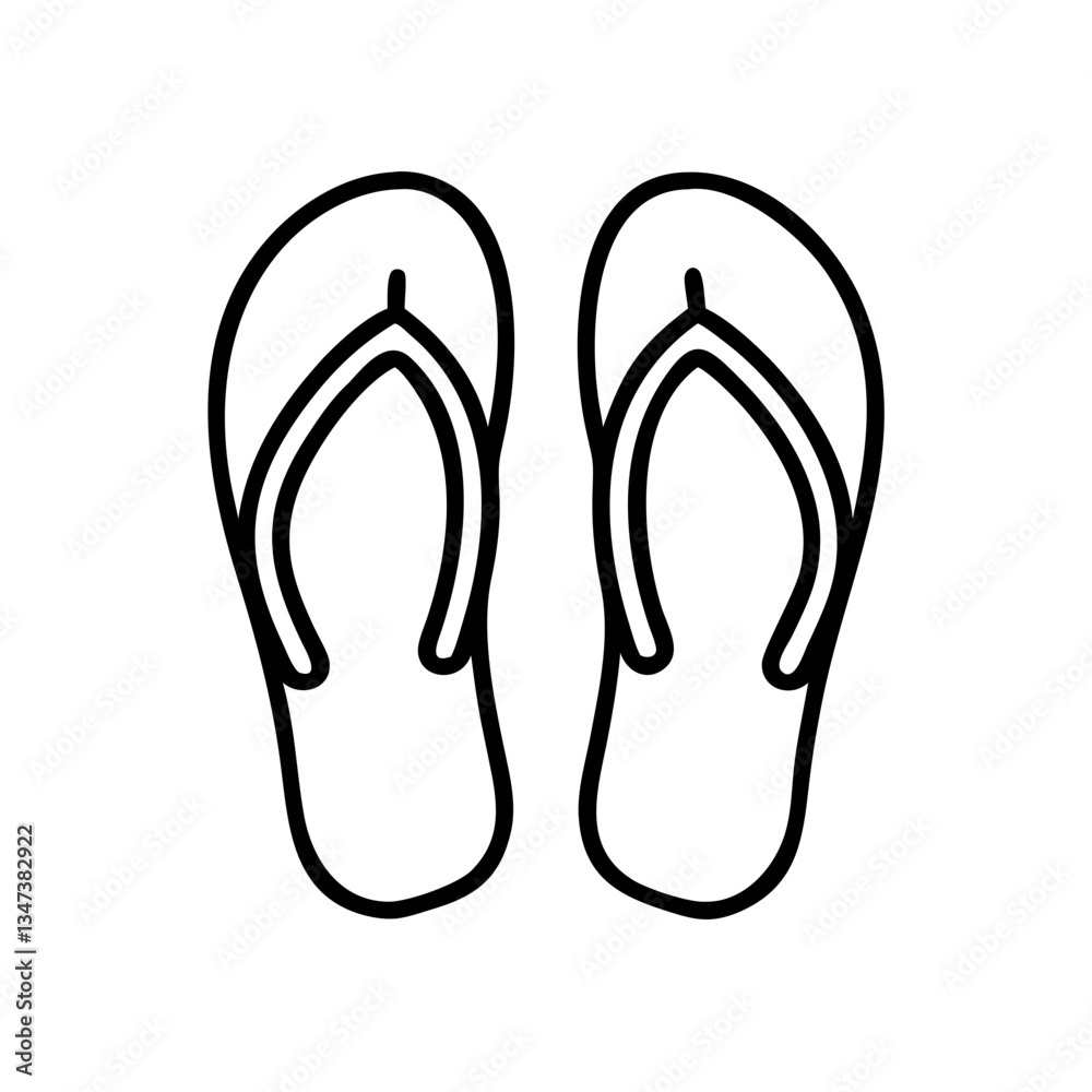 Flip flops icon on a plain background Flip flops icon on a plain background