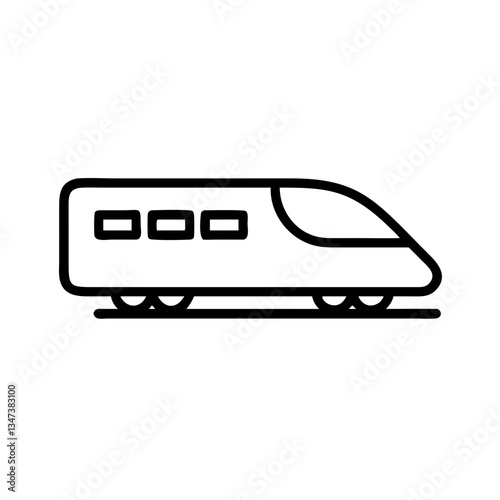 Train icon outline in minimalist design