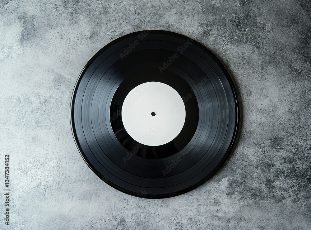 Obraz premium Vinyl Record on Textured Background Nostalgic Music and Audio Design