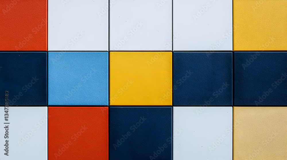 Colorful Geometric Square Tiles Pattern
