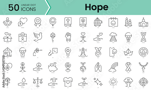 Set of hope icons. Line art style icons bundle. vector illustration