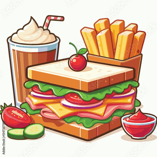 sandwich, meal, food, snack, bread, club, lunch, toast, ham, tomato, background, meat, lettuce, cheese, dinner, breakfast, fresh, bacon, vegetable, healthy, fast, salad, white, chicken, gourmet, delic