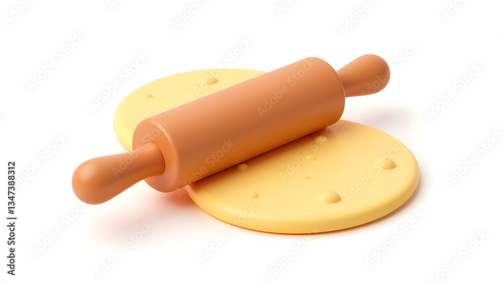 Delicious noodle under the rolling pin Delicious noodle under the rolling pin