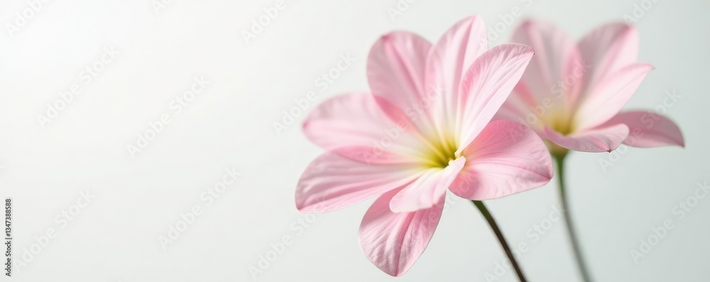 Naklejka premium Simple yet elegant flower against a pure white backdrop, with subtle highlights, abstract, bloom