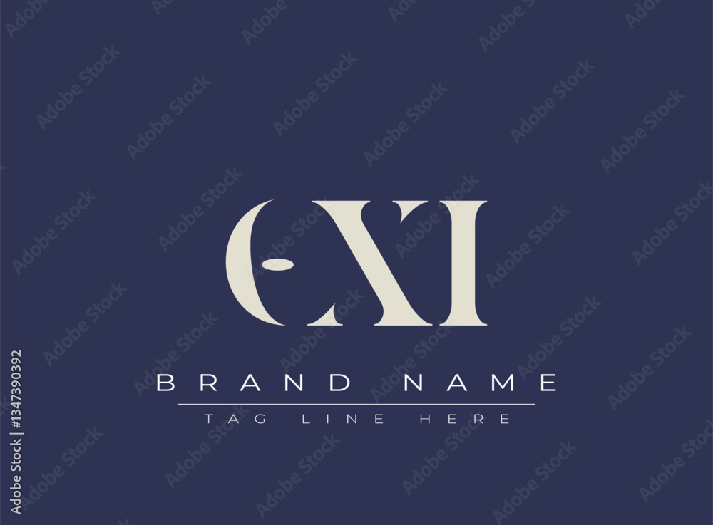 OXI abstract letter logo design. This logo is designed by three abstract letters.