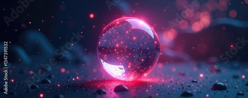 Wallpaper Mural Glistening sphere suspended in air amidst stars, radiant, glow, futuristic Torontodigital.ca