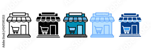Supermarket  Icon Set Multiple Style Collection