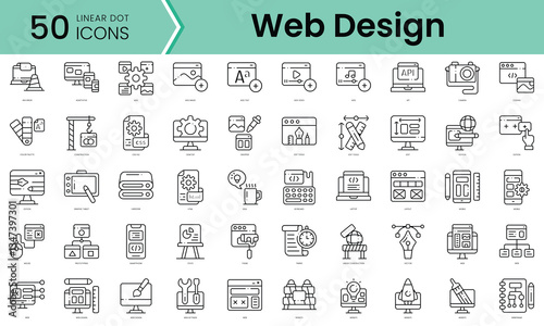 Set of web design icons. Line art style icons bundle. vector illustration