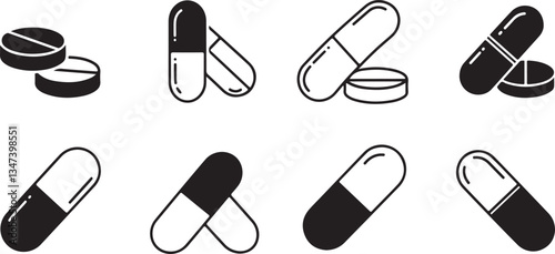 Pills icon vector for web and mobile app. capsule icon. Drug sign and symbol