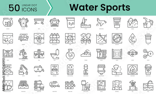 Set of water icons. Line art style icons bundle. vector illustration