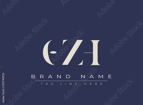 OZH abstract letter logo design. This logo is designed by three abstract letters.