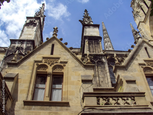 Intricate Historic Building with Spires and Ornate Details