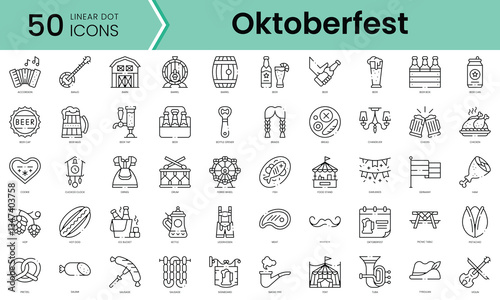 Set of oktoberfest icons. Line art style icons bundle. vector illustration