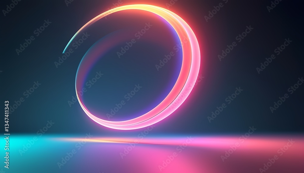 Obraz premium Minimalist Gradient Tech Background with Soft 3D Glow and Light Flares