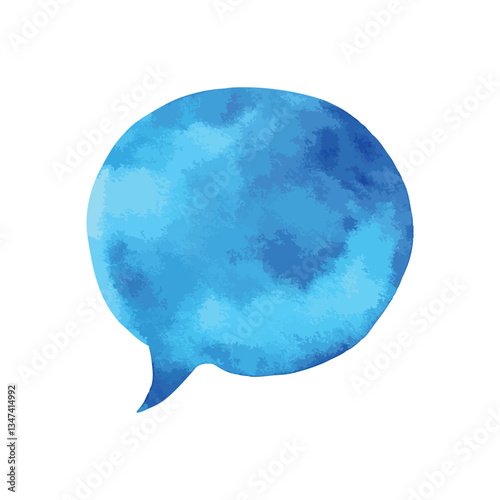 Chat bubble watercolor illustration.
