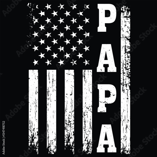 Kropsis Papa Vintage American Flag Men's T-Shirt