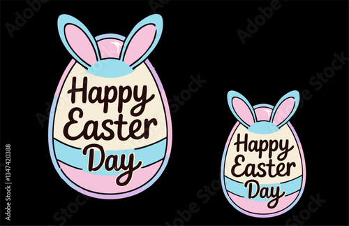 abstract illustration egg bunny flower easter day