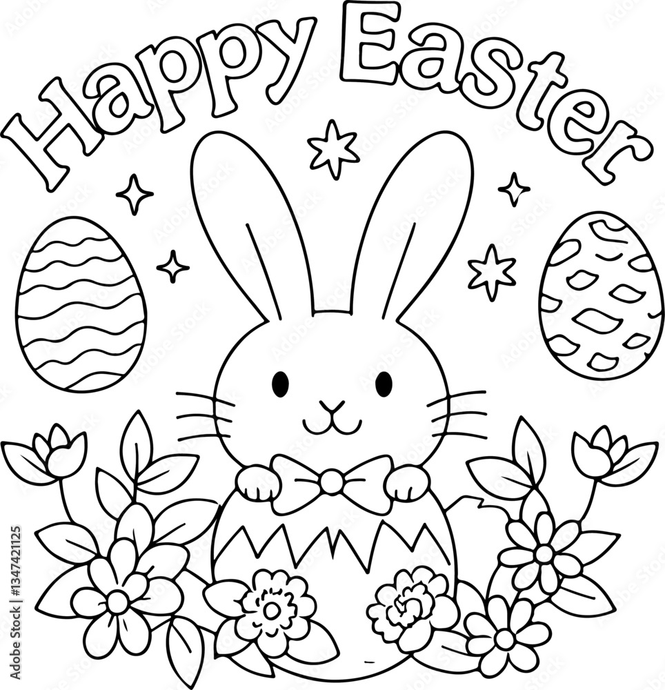 Obraz premium abstract illustration egg bunny flower easter day