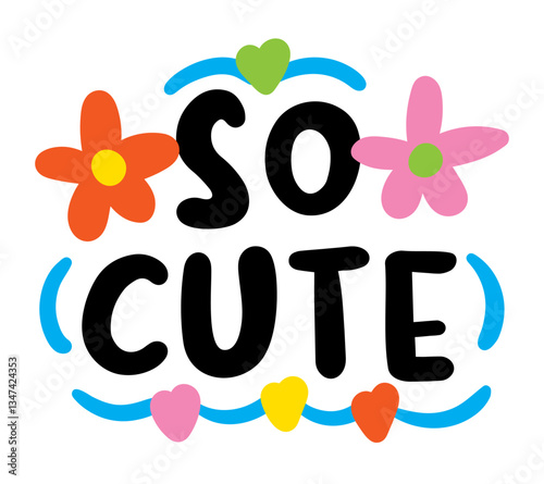 so cute lettering. vector illustration