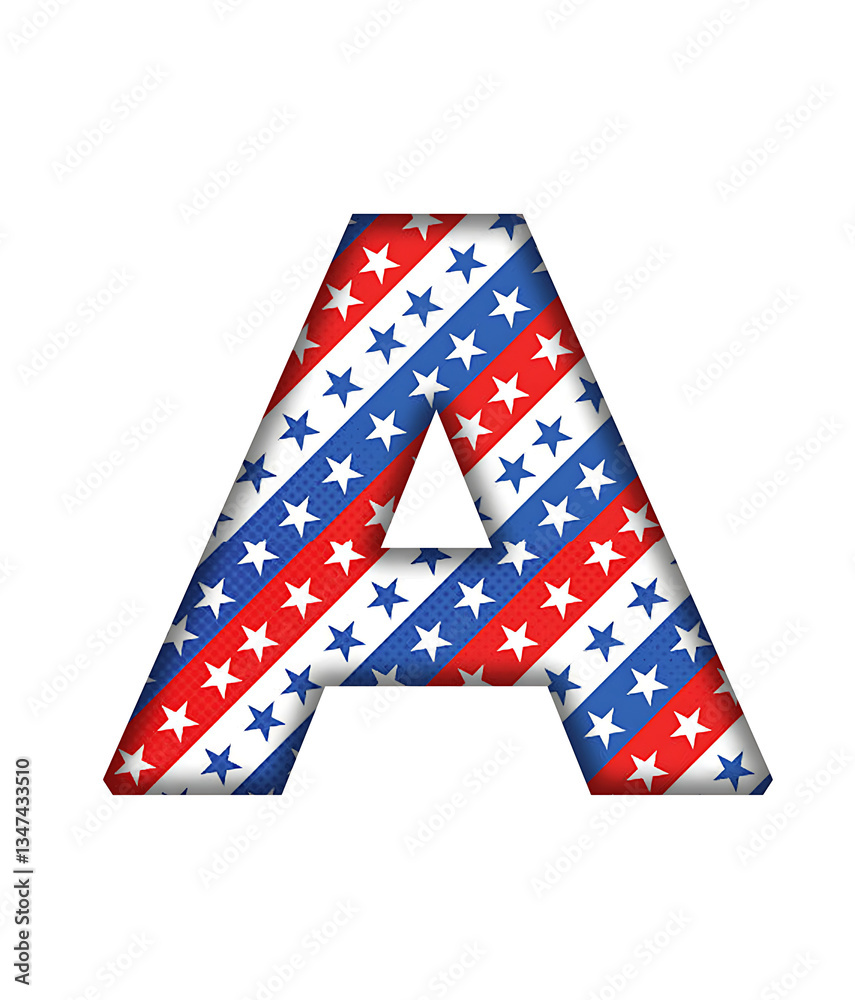 A Alphabet letter text USA stars pattern pattern font transparent background A Alphabet letter text USA stars pattern pattern font transparent background
