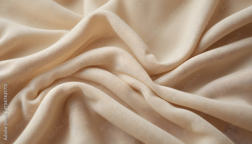 Obraz premium Beige Fabric Draped Texture Background